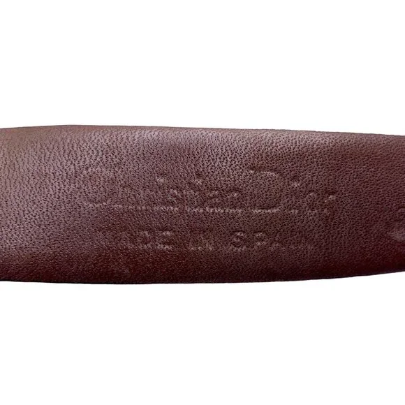 Christian Dior Belt Black Split Leather Gold Tone Buckle Size 36 - Picture 4 of 9